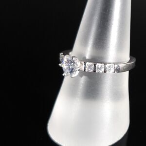Simulated Diamond Ring in Sterling Silver Size 7